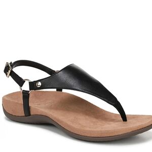 Vionic Kirra Women's Black Leather Sandals Sz. 9
